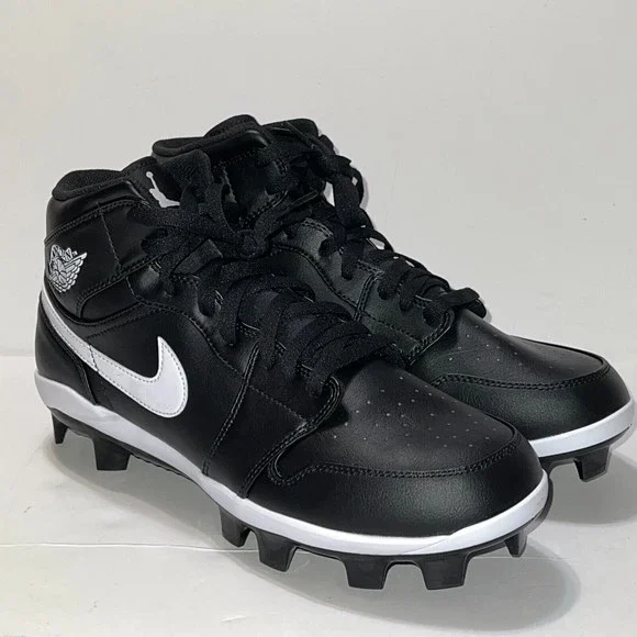 Air Jordan 1 Retro MCS Baseball Cleats Black Molded MEN'S 10 AV5354-001 NEW - Picture 4 of 15
